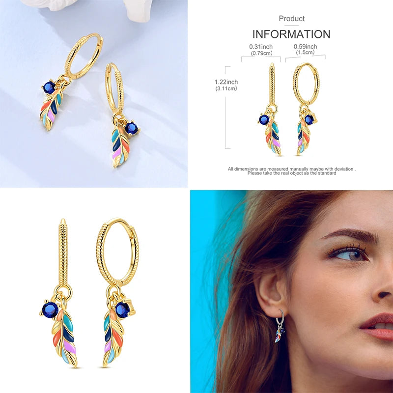 Ladies' Gold Earrings 925 Pure Silver Tree of Life Earrings, Birthday, Wedding, Engagement Party Fashion Jewelry Gifts 2025 New