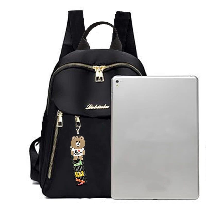 Women's large capacity backpack, made of durable fabric, with a zipper closure, suitable for traveling, parties and shopping