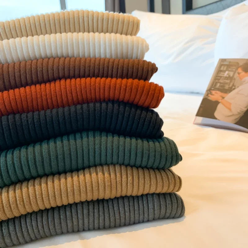 Solid Color Slim Tops Chic Autumn Winter 2025 Pullovers Women Long Sleeve Casual Turtleneck Warm Basic Sweater Knit Jumpers