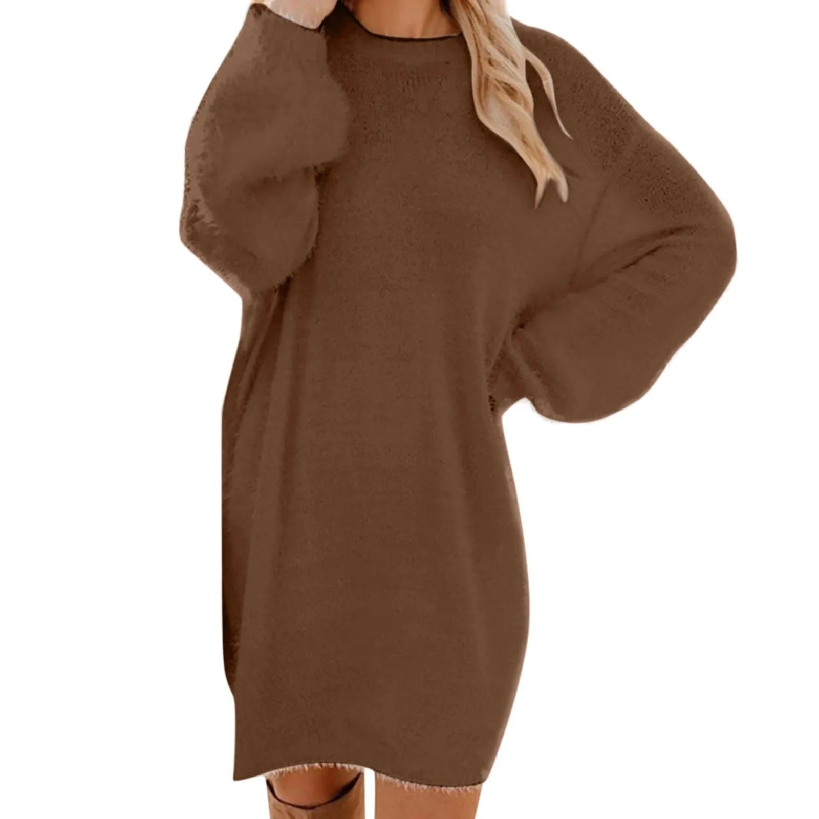 Women Sweater Dresses Autumn Winter Warm Turtleneck Pullovers Tops New Casual Long Sleeve Jumper Ladies Sweater Dress 2025