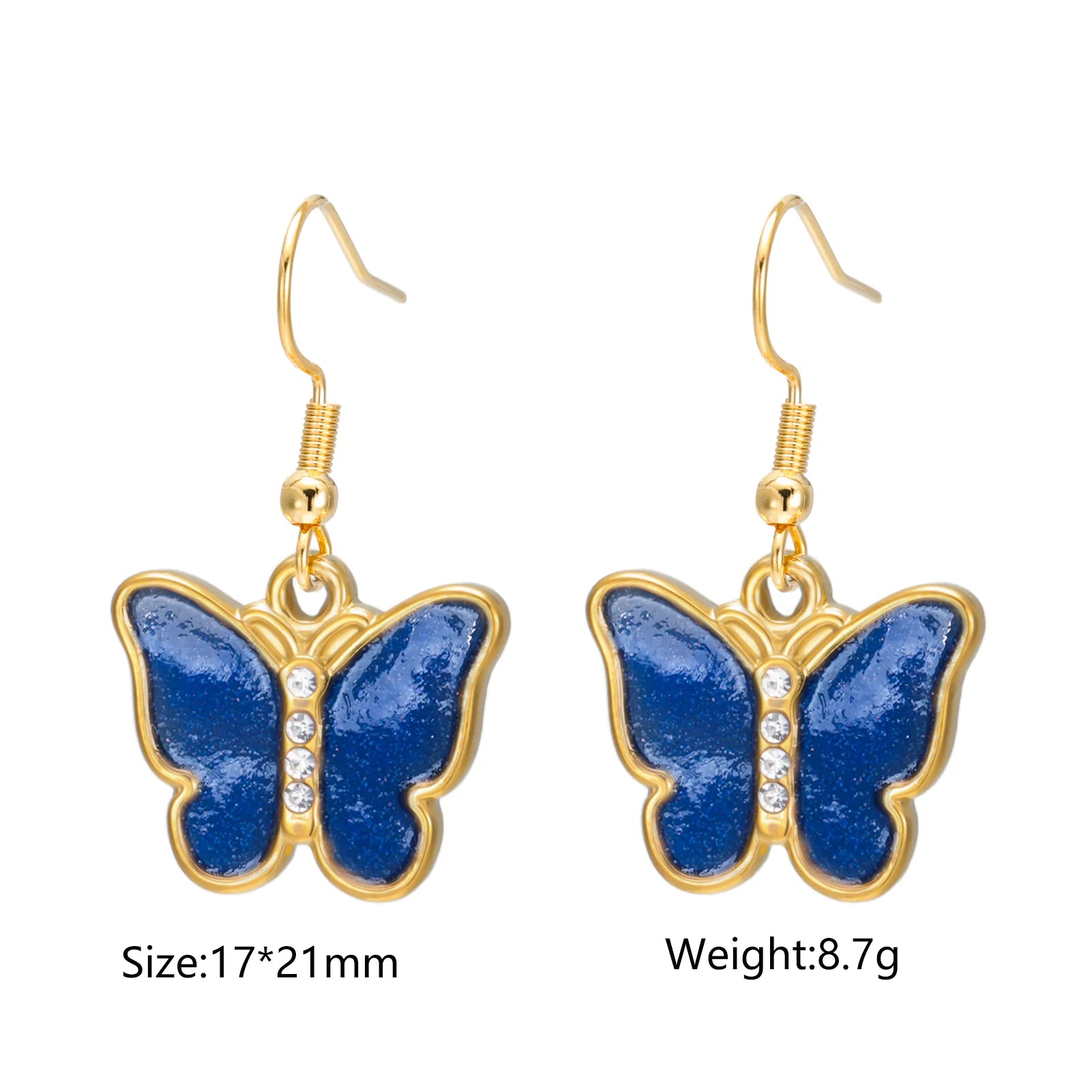 Cazador Stainless Steel Colorful Butterfly Earrings Drop Earrings For Women Girls Jewelry Party Birthday Gift Wholesale