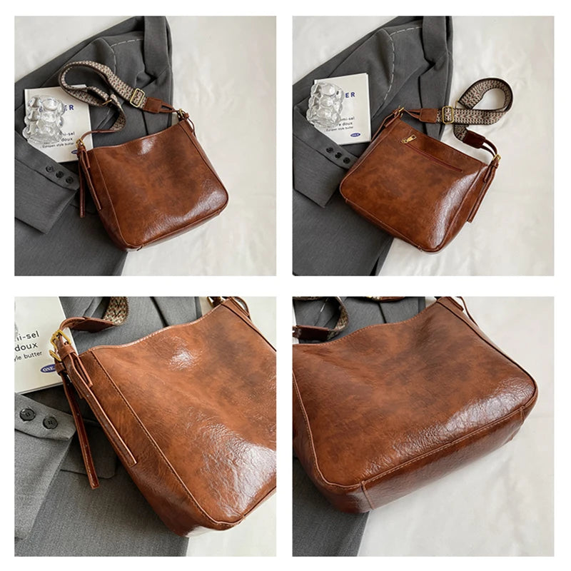 Luxury Solid Color Shoulder Bag High Quality Casual Leather Crossbody Bag Fashion Women's Designer Brand Handbag Travel Bags Sac