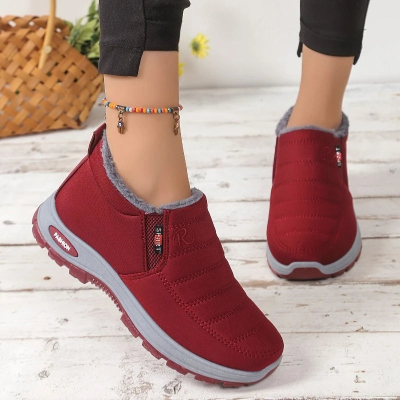 Large Size Women's Cotton Boots, Cold Resistant and Warm Cotton Boots, High Top Snow Boots with Thickened Fleece