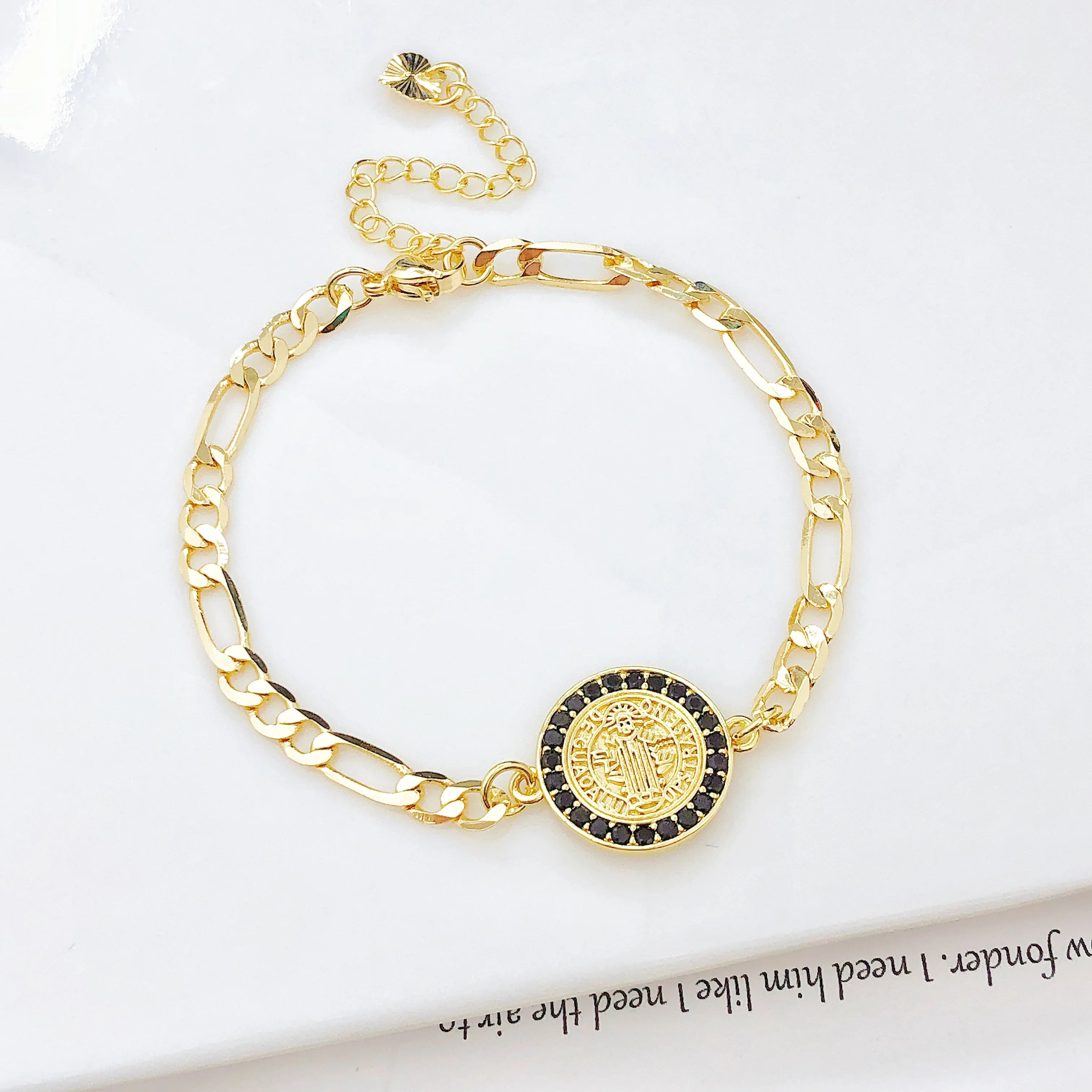 Fashion Men Women Religious Figure Adjustable Bracelet High-Quality Party Gold-Plated Zircon Jewelry for Daily Wear