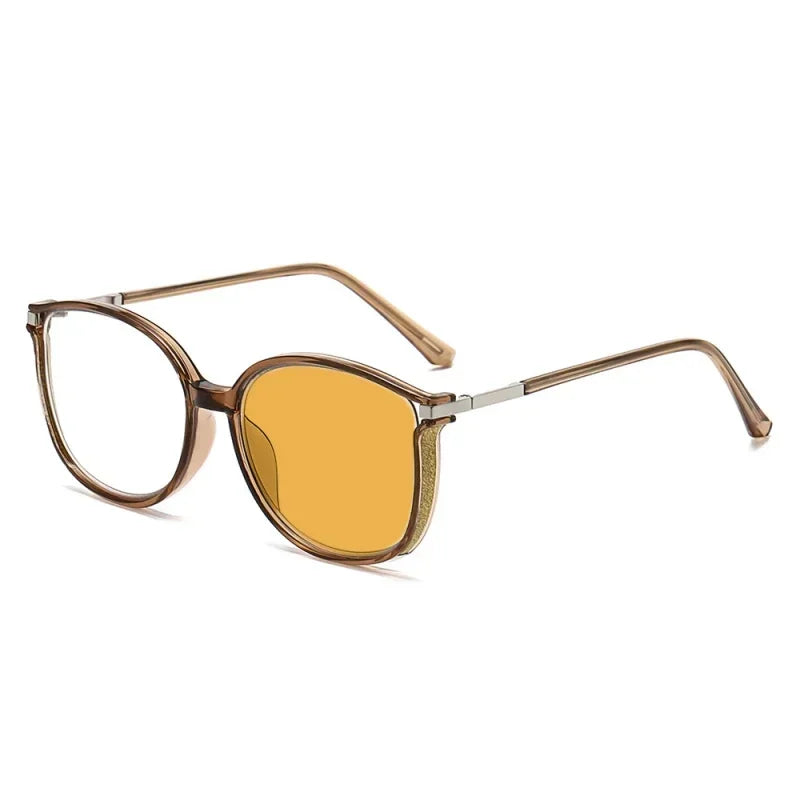 Fashion Trendy Ladies Photochromic Reading Sunglasses Blue Light Blocking Finished Men's Prescription Far Sight Eyewear Diopter