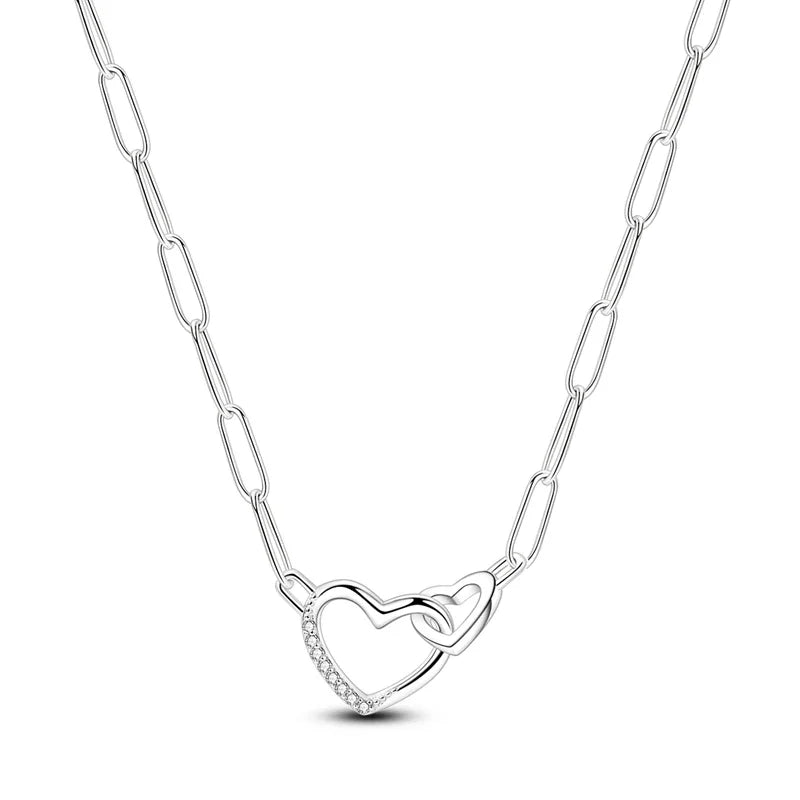 Original 925 Sterling Silver Necklace For Women Class Style Heart Shape Romantic Style High Quality Women Necklace Jewelry Gift