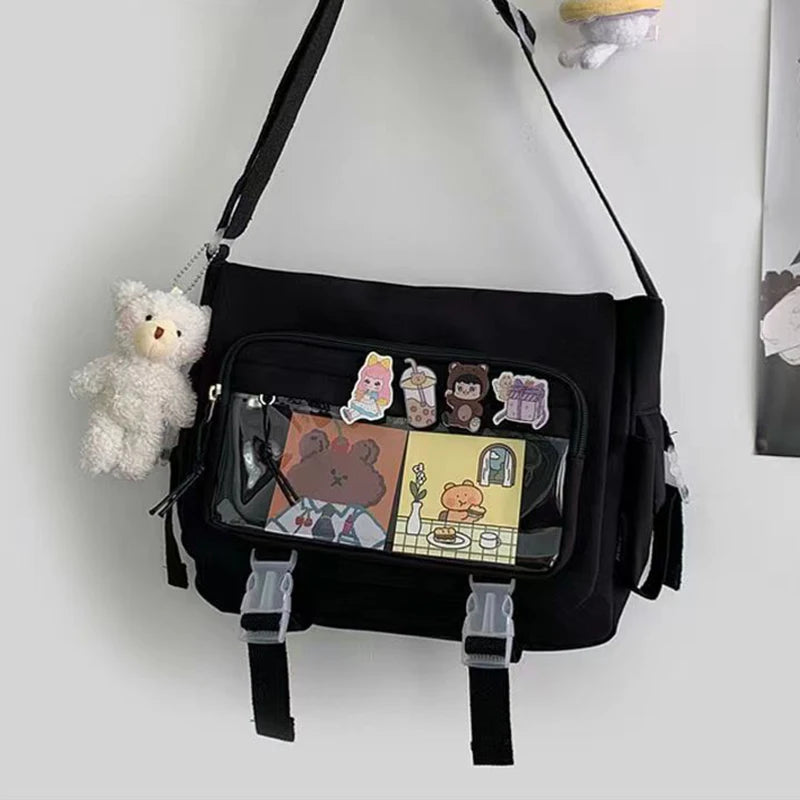 Japanese Style Kawaii Itabag for Dolls Large Handbags New Nylon School Bags for Teenage Girls Tote Shoulder Bag JK Crossbody Bag