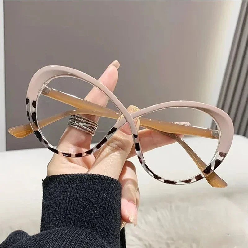 Infinity Oversized Frame Ladies Hyperopia Glasses Vintage Round Finished Reading Plus Eyeglasses Prescription Presbyopia Diopter