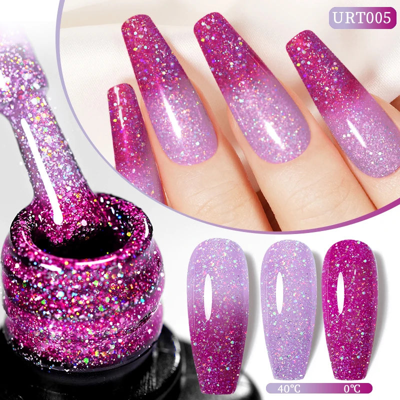 UR SUGAR 7.5ml Nude Glitter Color Nail Gel Polish Semi-permanent Varnish Soak Off Nail Art Base Top Coat UV LED Gel Manicure