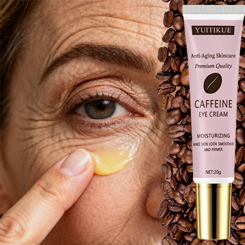 YUITIKUE Caffeine Eye Cream - Lifting and Firming, Brightening Skin, Reduces Fine Lines Around Eyes, Moisturizing Eye Care Cream
