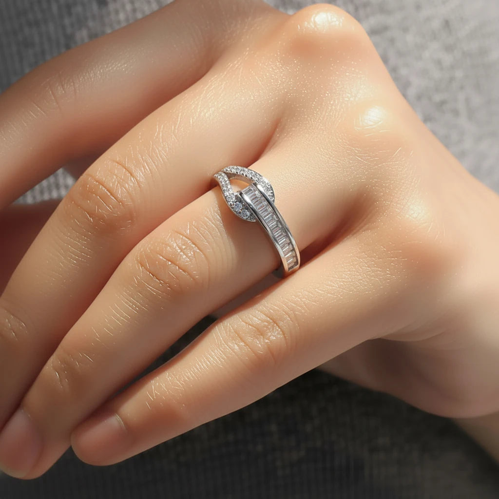 WDM Zircon Open Cubic Geometric Creative Design For Women Adjustable Finger Couple Rings Femme Wedding Jewley Party Gift