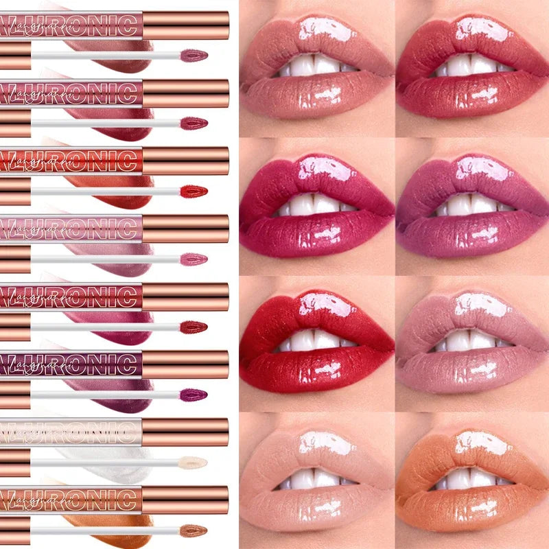 Pearlescent Glitter Plumping Lip Gloss Diamond Glitter Nude Pink Liquid Lipstick Shiny Glass Waterproof Sexy Lip Tint Lip Makeup