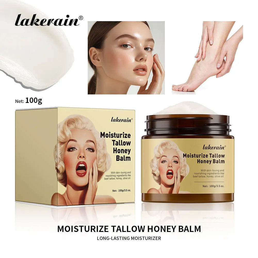 Whipped Beef Tallow and Manuka Honey Balm Organic Face Cream Moisturizer Body Lotion Skin Care and Lip Balm Aging Hydrating