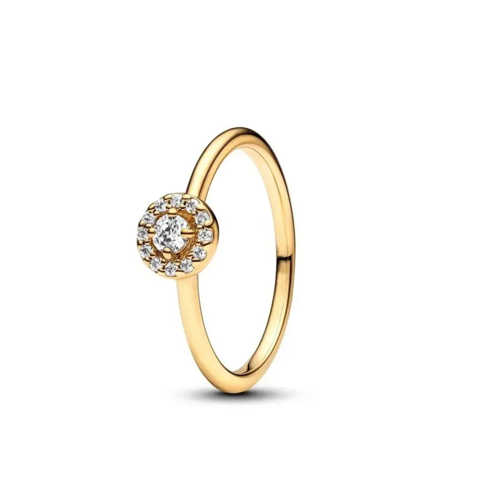 European New 925 Silver, Gold Series Bow Flower Ring Suitable For Exquisite High-Quality Jewelry For Women at Wedding Parties