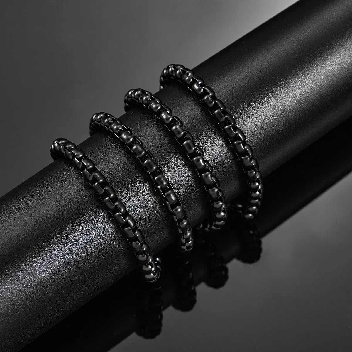 2mm/3mm/4mm/5mm Black Box Link Chain Necklace Classic Curb Stainless Steel Jewelry For Men Women Fashion Accessories