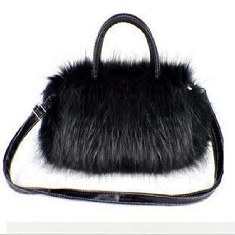 Plush Faux Fur Women's Small Handbags Ladies Mini Shoulder Crossbody Bags Brands 2024 Female Phone Pouches Money Bag for Girls