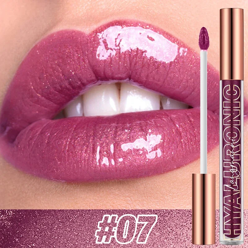 Pearlescent Glitter Plumping Lip Gloss Diamond Glitter Nude Pink Liquid Lipstick Shiny Glass Waterproof Sexy Lip Tint Lip Makeup