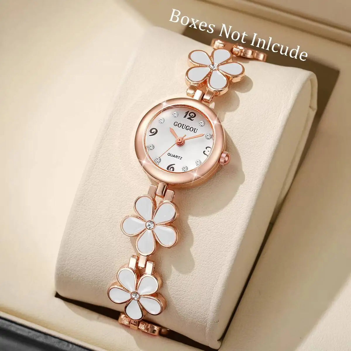 Elegant Flower Bracelet Strap Women Watches Fashion Diamond Arabic Dial Ladies Wristwatches Reloj Mujer（Without Box）