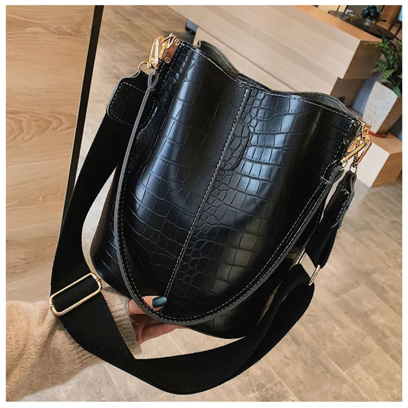 Women's bag Female Shoulder bag Handbag for women Crossbody bag new fashion Alligator print one-shoulder bucket bag