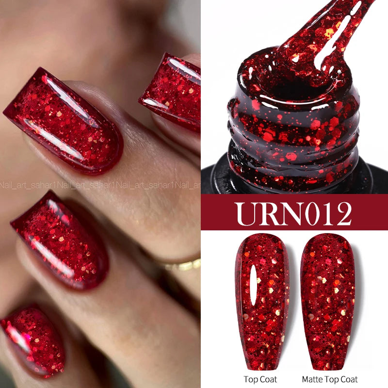UR SUGAR 7.5ml Nude Glitter Color Nail Gel Polish Semi-permanent Varnish Soak Off Nail Art Base Top Coat UV LED Gel Manicure