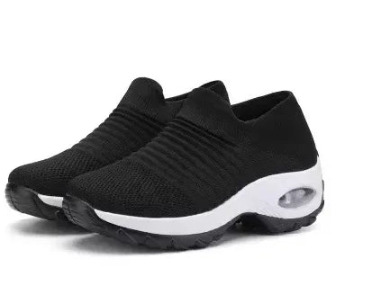 Fashion Women's Casual Sneakers Summer Comfort Mesh Running Shoes Breathable Cushion Black Sneakers for Women 2023 Student Shoes