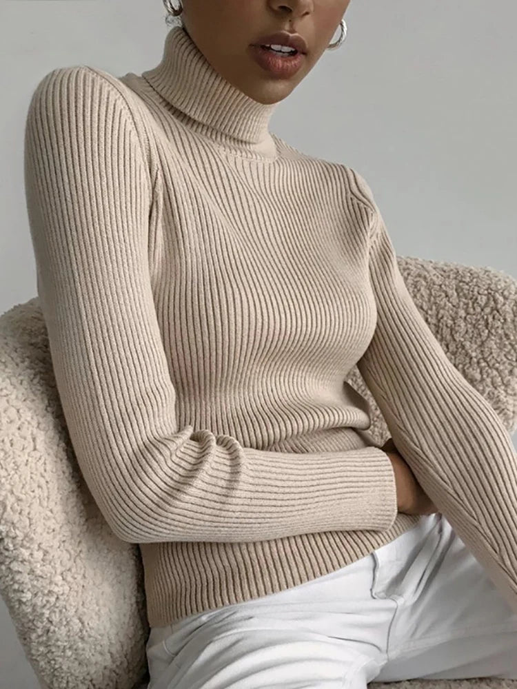 Heliar Women Fall Turtleneck Sweater Knitted Soft Pullovers Cashmere Jumpers Basic Soft Sweaters For Women 2025 Autumn Winter