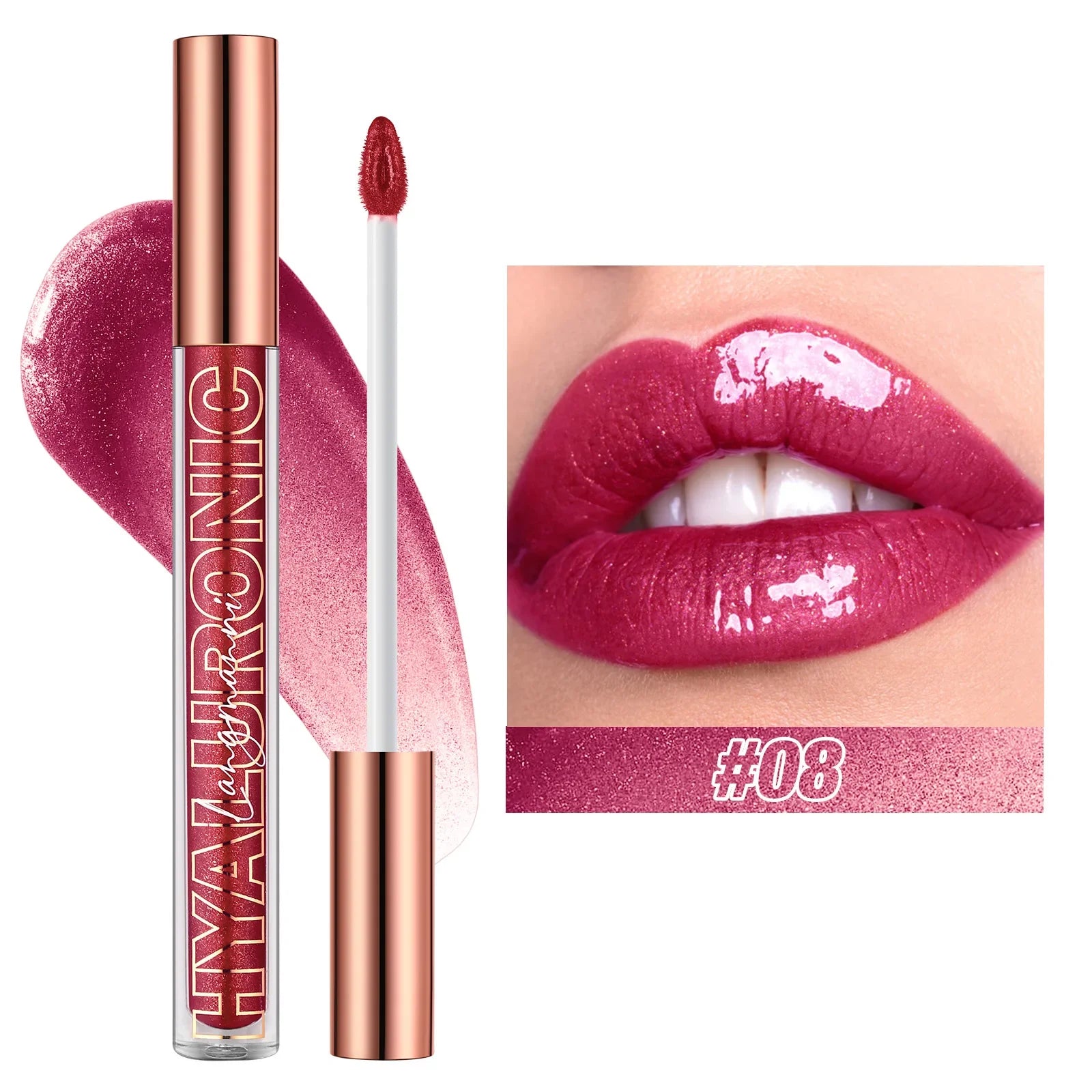 Pearlescent Glitter Plumping Lip Gloss Diamond Glitter Nude Pink Liquid Lipstick Shiny Glass Waterproof Sexy Lip Tint Lip Makeup