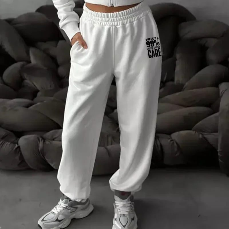 There's A 99% Chance I Don't Care - 99% Sweatpants Solid Drawstring Pants for Everyday Leisure and Sport