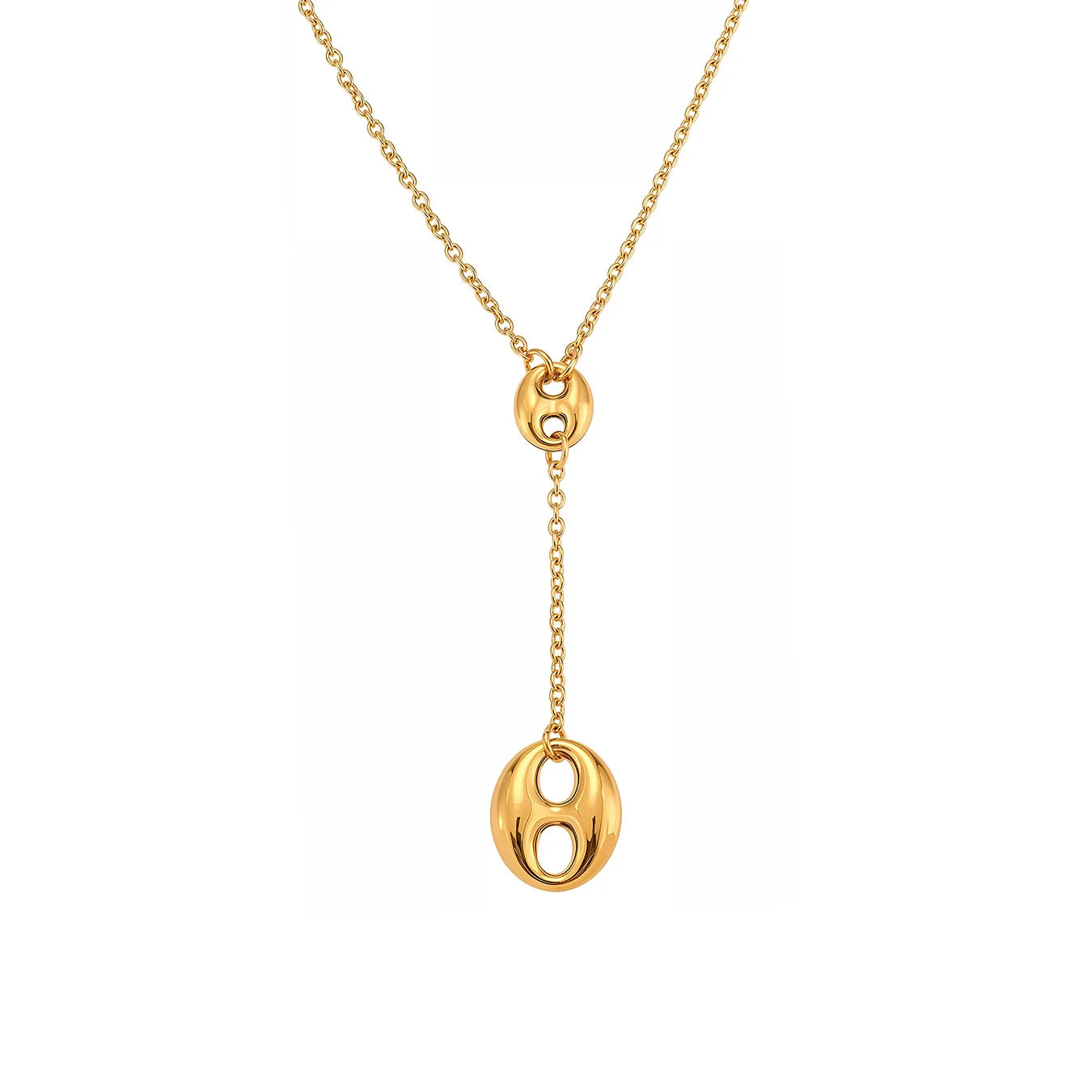 Nivora Double Pig Nose Clasp Pendant Stainless Steel Y Shape Chain Necklaces For Women Wedding Charm Drop Choker Women Jewelry