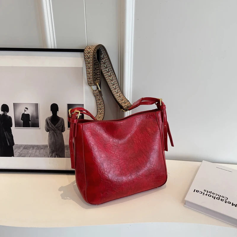 Luxury Solid Color Shoulder Bag High Quality Casual Leather Crossbody Bag Fashion Women's Designer Brand Handbag Travel Bags Sac