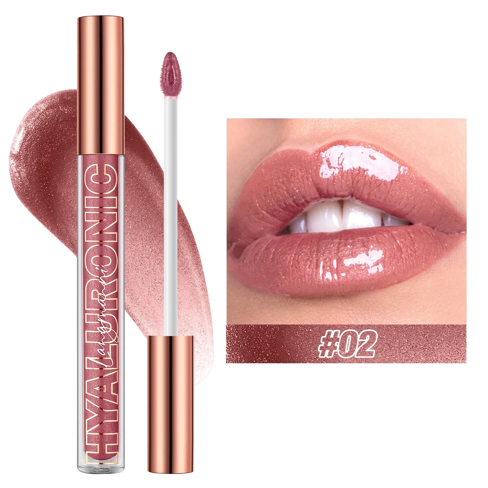 Pearlescent Glitter Plumping Lip Gloss Diamond Glitter Nude Pink Liquid Lipstick Shiny Glass Waterproof Sexy Lip Tint Lip Makeup