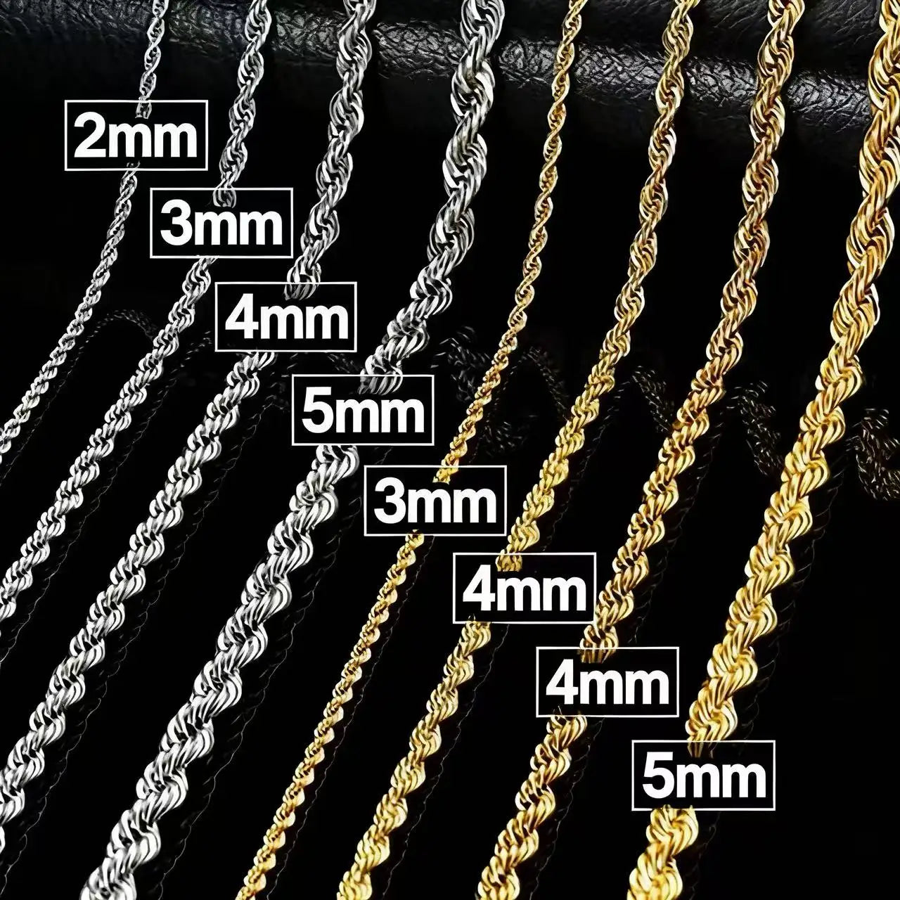YQ 316L Stainless Steel Twisted Rope Chain Necklace For Men Women Jewelry Accessories