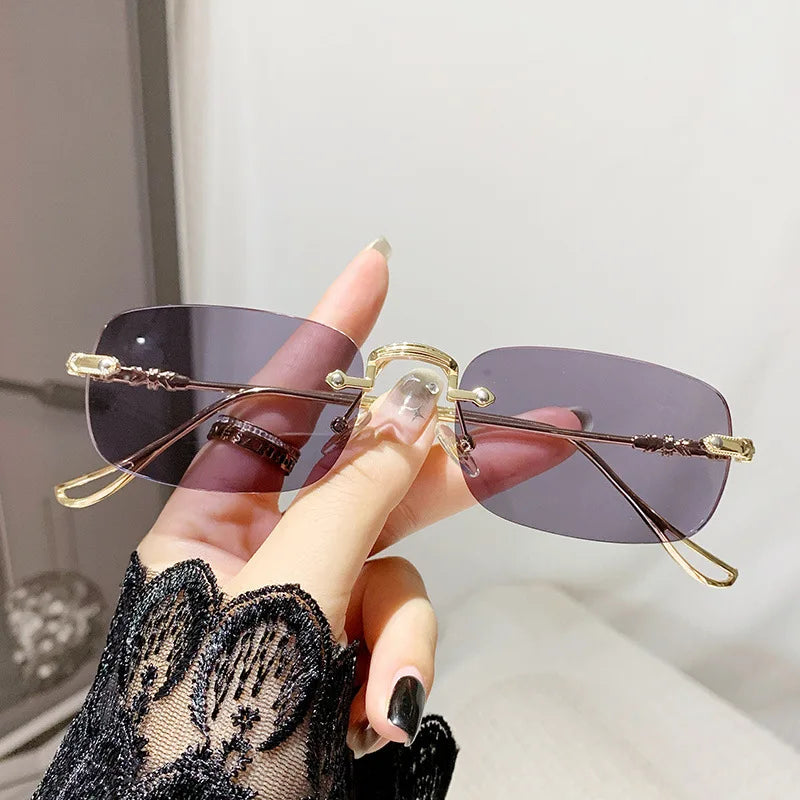 Photo-sensitive Color-changing Anti-blue-light Glasses, Rimless And Elegant Style For Women.2190