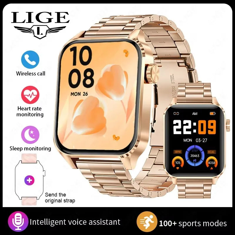 New LIGE Men Smart Watch Military Fitness Tracker Smartwatch Man Bluetooth Call Watches Waterproof Sports Smartwatch For Xiaomi