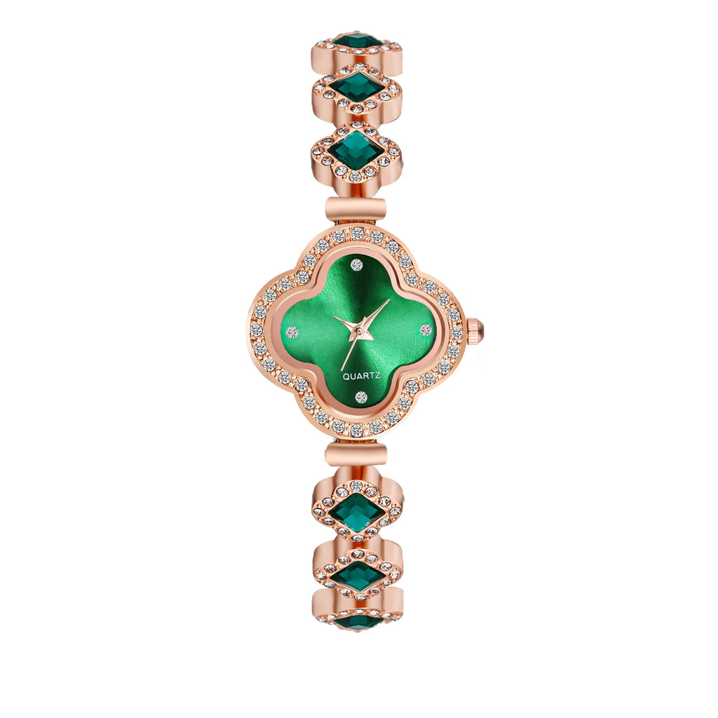 Best-selling fashionable four-leaf clover bracelet quartz watch, casual and versatile ladies' watch