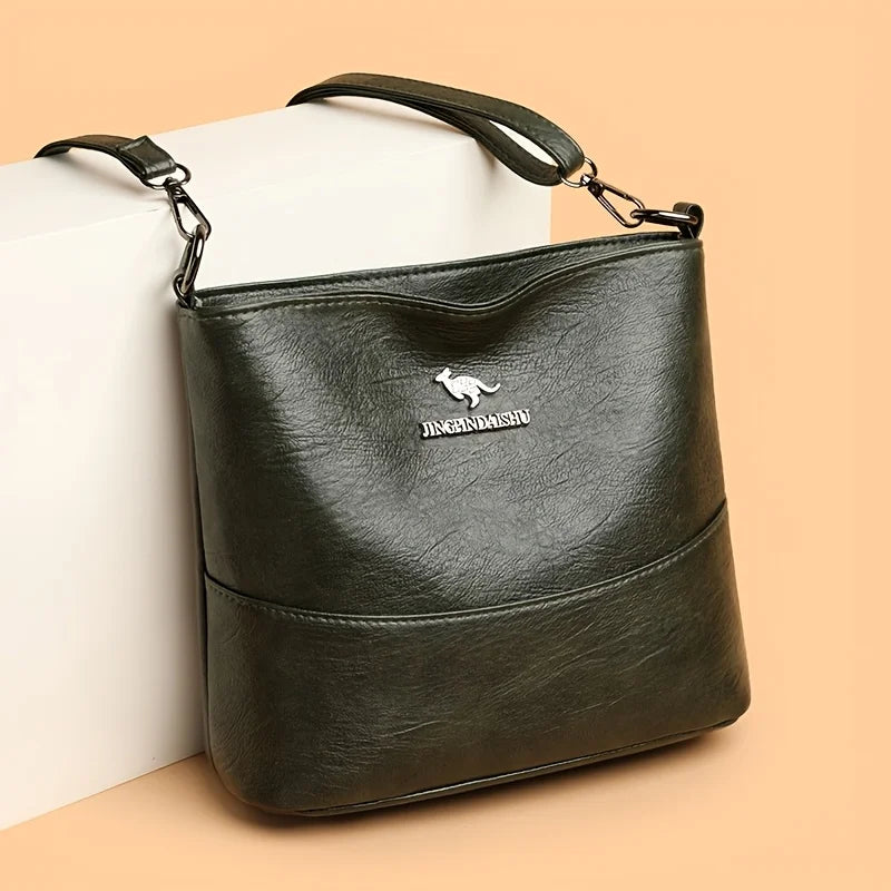 Spacious Chic Crossbody Bag for Women - Soft Faux Leather Shoulder Purse with Adjustable Strap, Zip Closure, Multiple Pockets.