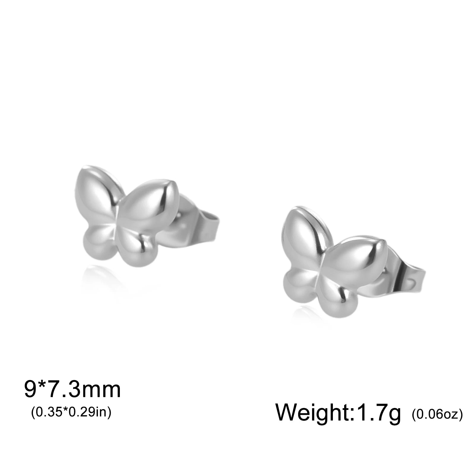 Teamer Mini Glossy Butterfly Stud Earrings Women Girls Gold Color Stainless Steel Cute Animal Jewelry Wholesale Birthday Gift