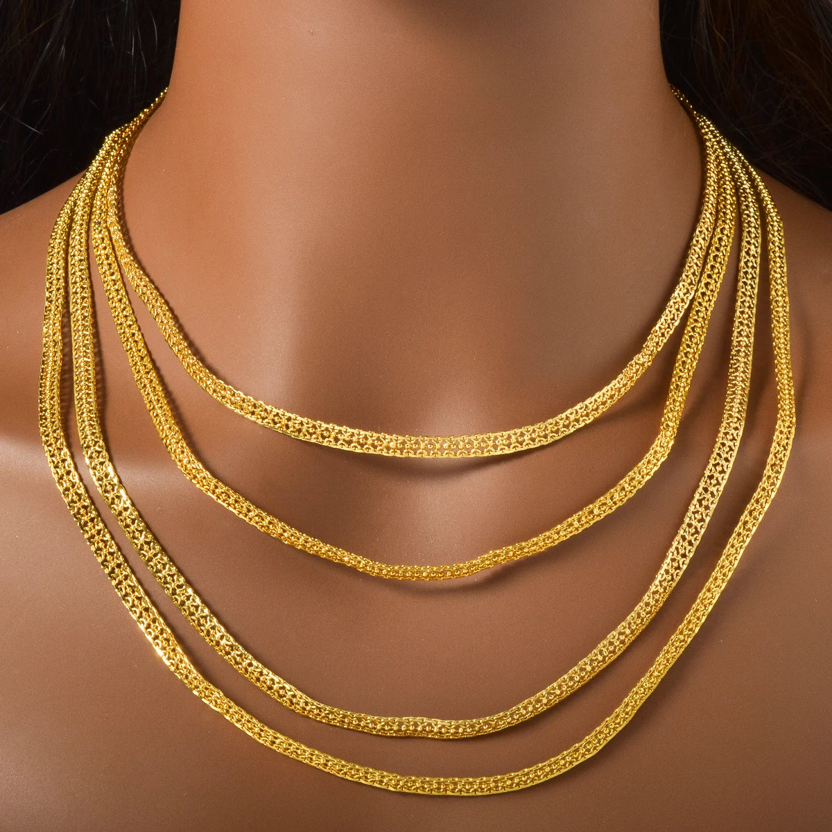Dubai 18k Gold-plated Copper Necklace Classic Patterns 750 Italian Jewelry Accessories Party Birthday Wedding Attire Gifts