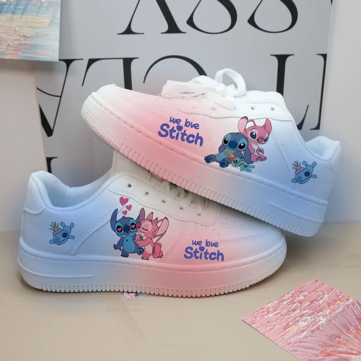 New Disney women cartoon Stitch cute Casual shoes soft sports shoes for girlfriend lady gift EU size 35-44