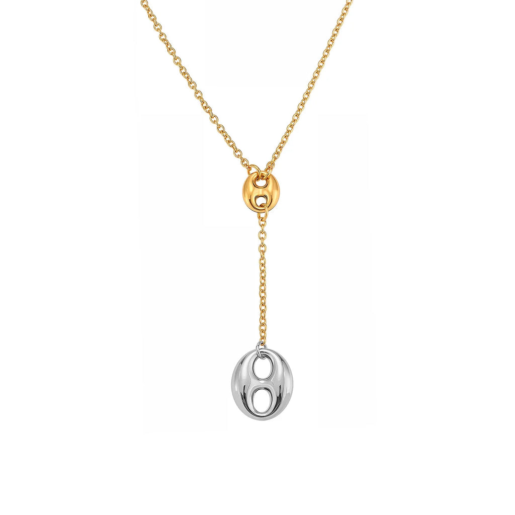 Nivora Double Pig Nose Clasp Pendant Stainless Steel Y Shape Chain Necklaces For Women Wedding Charm Drop Choker Women Jewelry