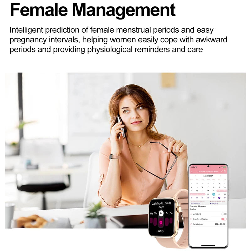 1.85-inch AMOLED Screen Smart Watch Women Bluetooth Call NFC Heart Rate Blood Pressure SP02 Lady Smartwatch For Xiaomi 2025 New