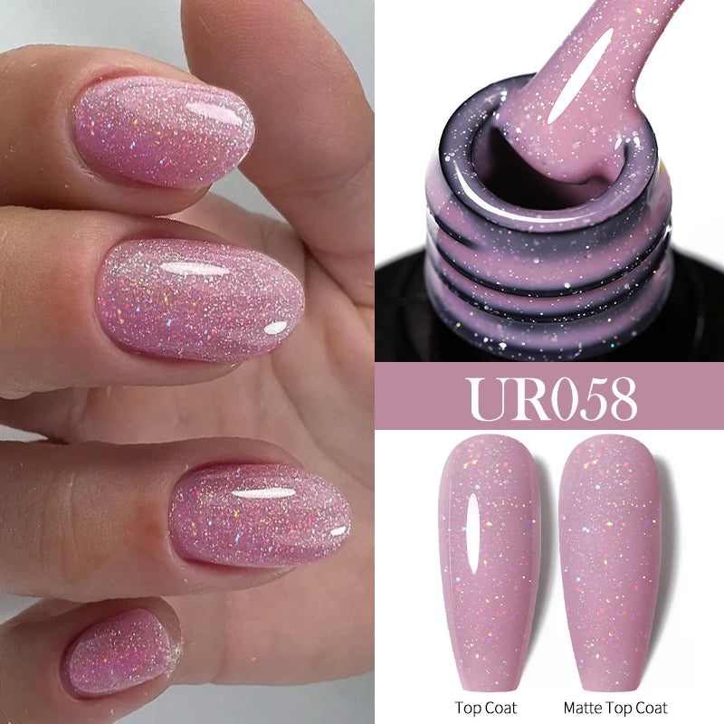 UR SUGAR 7.5ml Nude Glitter Color Nail Gel Polish Semi-permanent Varnish Soak Off Nail Art Base Top Coat UV LED Gel Manicure