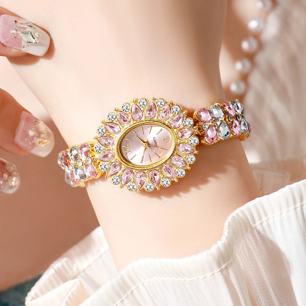 Luxury Rhinestone Women Watches Fashion Bracelet Strap Ladies Quartz Wristwatch Girls Clock Reloj Mujer