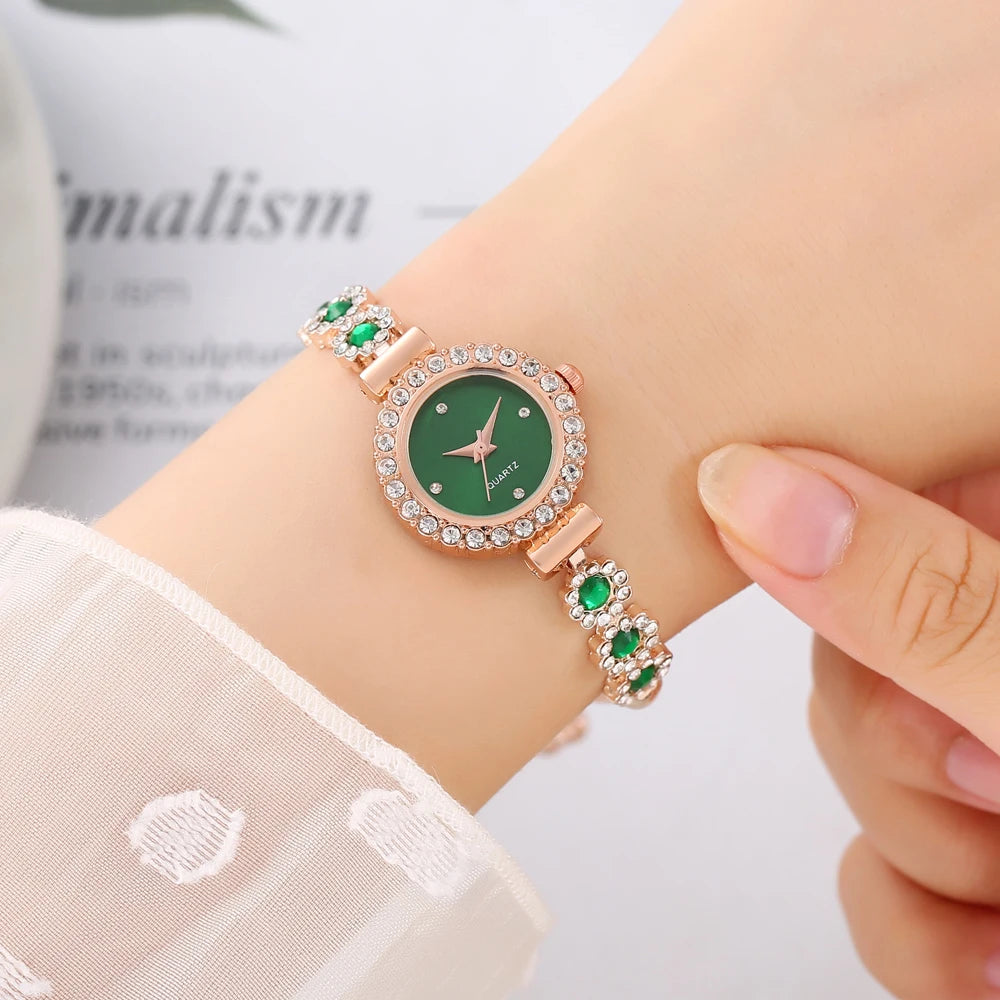 Hot selling lazy free pull-out women's bracelet women's watch fashionable color diamond inlaid fashionable temperament quartz