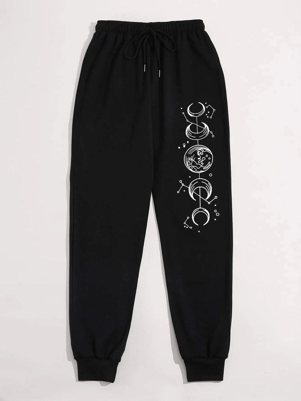 Connected Crescents Print Casual Versatile Women Pants Fashion Trendy Hip Hop Trousers With Drawstring Pockets Sweatpants Female