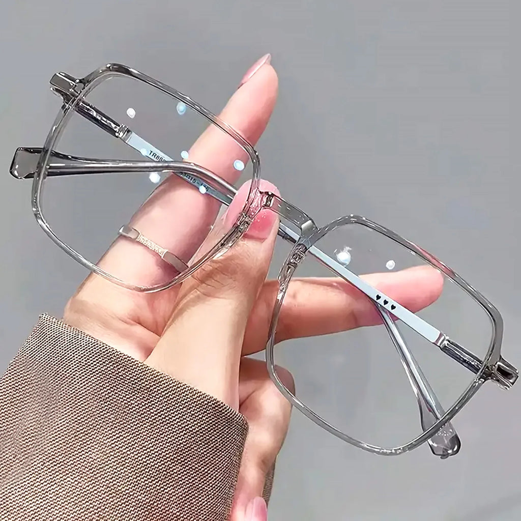 Large Square Reading Glasses with Glitter, Fashionable Reading Glasses, Reading Glasses for Women and Men  +1.0 To +4.0