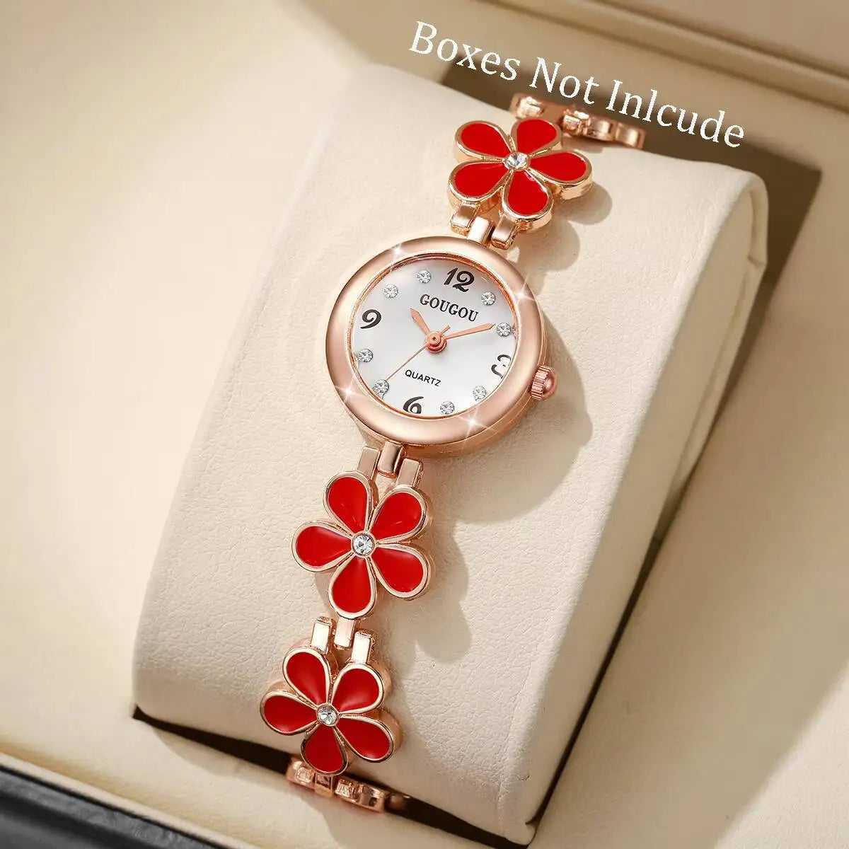 Elegant Flower Bracelet Strap Women Watches Fashion Diamond Arabic Dial Ladies Wristwatches Reloj Mujer（Without Box）