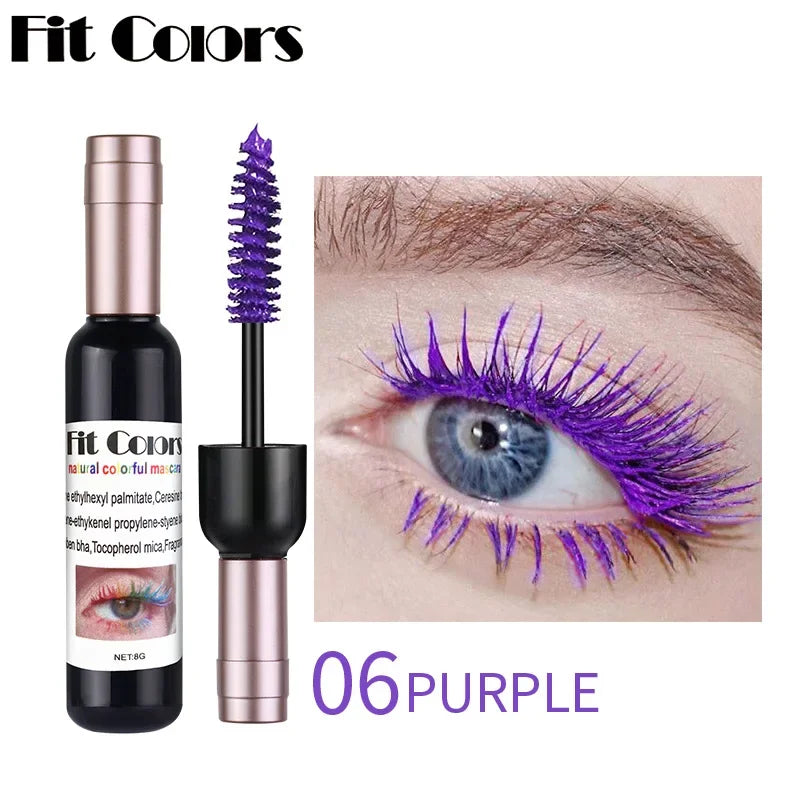 1PC Colorful Eyelash Mascara EyeLashes Extension Curling Lengthen White Purple Cosplay Makeup Glitter Point Diamond Mascara