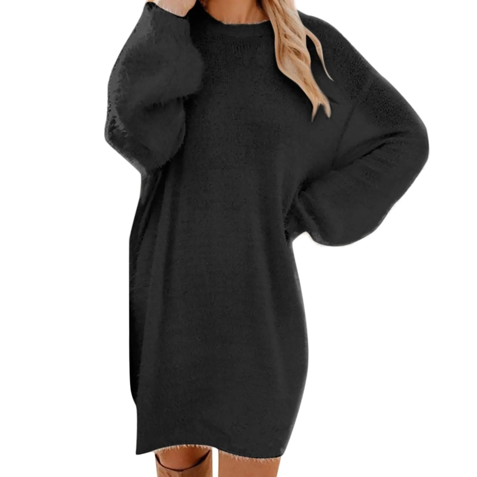 Women Sweater Dresses Autumn Winter Warm Turtleneck Pullovers Tops New Casual Long Sleeve Jumper Ladies Sweater Dress 2025