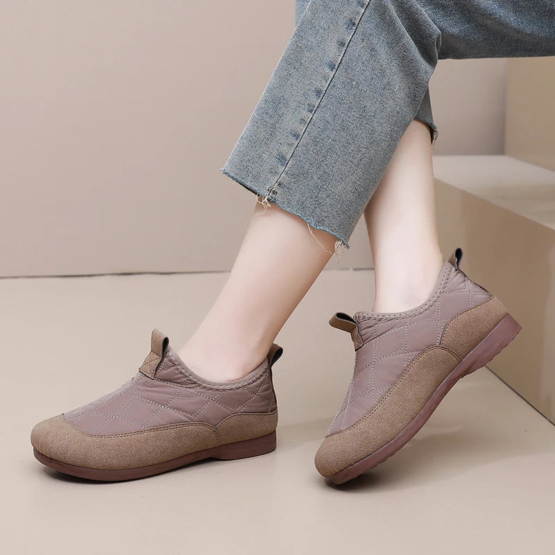 Winter Ladies Cotton Boots Soft Bottom Lightweight Comfortable Warmth Insulation New 2025 Style Women's Shoes Free Shipping